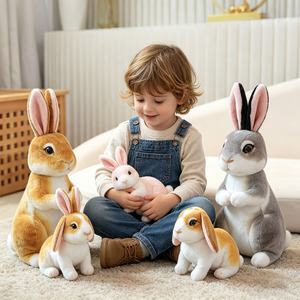Vente en gros et personnalisation OEM/ODM : Peluche Lapin de Pâques, jouet en peluche réaliste avec oreilles souples, adorable lapin en peluche, poupée lapin mignonne - Product Image 6