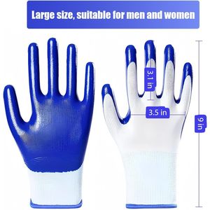 Guantes de seguridad para el trabajo, de látex, texturizados, antideslizantes, de cobertura completa, para jardinería, construcción, almacén, talla grande - Product Image 2
