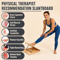 Planche inclinée réglable en contreplaqué à 5 angles pour étirement des mollets avec repose-pieds, barre de maintien de la voûte plantaire et poignée pliable pour la maison et la salle de sport