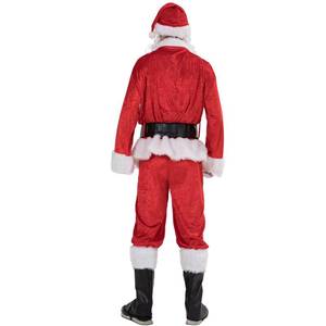 Costume de Père Noël Deluxe Classique 7 Pièces en Velours Polyester Rouge Taille Unique pour Adulte, Vente en Gros Usine MS, Logo Personnalisé Film & TV - Product Image 6