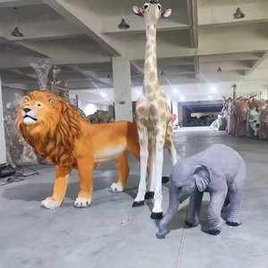 Suporte personalizado tamanho vida gigante estátua animal elefante girafa estátua para decoração do casamento do partido