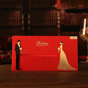 บัตรเชิญงานแต่งงานมาใหม่พร้อมซองบัตรเชิญแบบสร้างสรรค์การ์ดเชิญงานแต่งงานแบบดึงออกได้