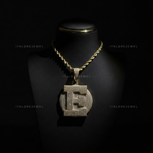 Colgante de Letra del Alfabeto de Plata de Ley 925 con Moissanita, Chapado en Oro Rosa y Oro Blanco, Collar de Hip Hop para Fiesta, Regalo - Product Image 3