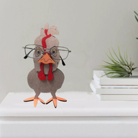 Support et porte-lunettes en bois moderne et amusant en forme de poulet, support multifonctionnel pour lunettes de soleil, décoration de bureau, décoration de mariage
