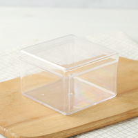 Boîtes à gâteaux Brownies en gros, boîtes transparentes pour l'emballage alimentaire, dessert, tiramisu, bonbons, boîtes en plastique PS avec étiquette personnalisée