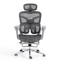 Chaise de bureau ergonomique minimaliste pour cadres, base en aluminium, structure en fer, accoudoirs 5D réglables, hauteur réglable, inclinable, pliable, pour bureau à domicile