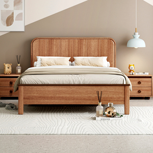 High Quality Vertical <b>Frame</b> <b>Bed</b> Wooden Wall Bedside Modern Minimalist Solid Wood <b>Platform</b> <b>Bed</b> for Bedroom - Product Image 1