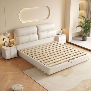 <span class=keywords><strong>Lit</strong></span> en cuir résistant à l'usure, design confortable et doux, en pin massif pour meubles de chambre à coucher modernes, projets hôteliers - Product Image 4