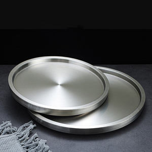 Rundes Serviert ablett aus rostfreiem Stahl Doppels chich tiger Hot Pot Barbecue Restaurant Rindfleisch-Küchen teller Obsts alat teller - Product Image 4