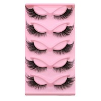 Qianmei 5 paires de faux cils en bande complète effet œil de chat, personnalisables avec logo, vente en gros, marque privée