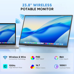 Vente en gros d'écran LCD IPS sans fil Wifi 23,8 pouces 1080P 100Hz, moniteur de jeu portable double pour ordinateur portable avec VESA - Product Image 2