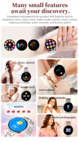 Montre connectée élégante pour femmes AMOLED, nouvelle I323, légère, 6,9 mm, étanche IP68, appels Bluetooth, surveillance de la fréquence cardiaque et de l'oxygène sanguin, OEM