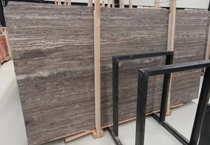 Losas de mármol travertino de plata italiana Piedra natural de alta calidad para revestimiento de suelos y paredes <span class=keywords><strong>Roca</strong></span> efusiva travertino negro - Product Image 2