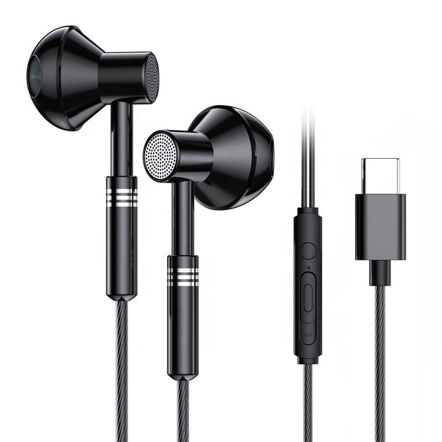 Wholesale Price High Quality Type C for Phone Wired Earbud In-ear Headphones with Microphone Basic Wired Earphones