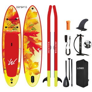 กระดานยืนพายแบบเป่าลมขนาด 11'6" สีเหลือง ยี่ห้อ Full Printing รุ่น ISUP พร้อมอุปกรณ์เสริมคุณภาพสูง กระดานยืนพายลายฟลามิงโก - Product Image 2