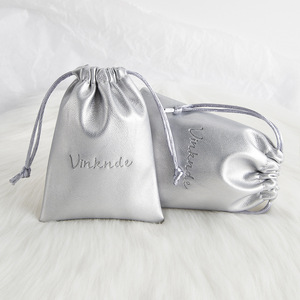 Pu Leather Jewelry Storage Bags <b>Drawstring</b> <b>Pouches</b> For Earbuds And Jewelry 8x10cm 15x20cm 10x15cm 13x18cm 9x12cm 7x9cm 12x16cm - Product Image 3