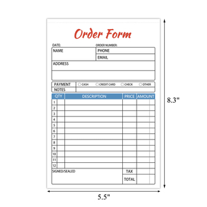 Menu tùy chỉnh nhà hàng bồi bàn đặt hàng hình thức 2ply carbonless đặt hàng cuốn sách bán hàng hóa đơn cuốn sách 140x210mm Waiter thứ tự A5 nhận giấy - Product Image 2