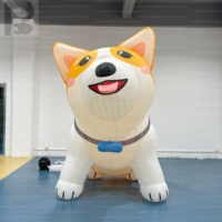 Chien gonflable géant réaliste Corgi de 13 pieds en tissu de haute qualité pour animalerie, parc animalier, marque d'animaux, événement de marché hors ligne