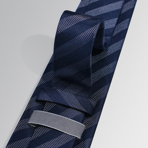 Бизнес очаровательный логотип декоративный новый дизайн синие белые черные полосы Натуральные Шелковые Галстуки - Product Image 5