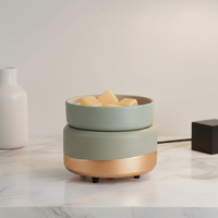 Lampe chauffe-bougie électrique 2-en-1 en céramique, brûleur de cire fondue pour la maison, diffuseur d'huiles parfumées, cadeau d'aromathérapie