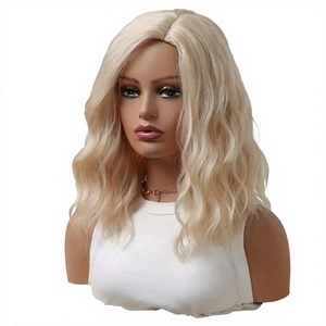 Perruques et postiches de mode transfrontalières européennes et américaines, cheveux bouclés mi-longs blonds naturels africains pour usage quotidien - Product Image 1