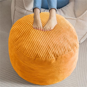 Repose-pieds <span class=keywords><strong>pouf</strong></span> <span class=keywords><strong>rond</strong></span> Offre Spéciale avec velours côtelé rembourré pour repose-pieds avec <span class=keywords><strong>coussin</strong></span> <span class=keywords><strong>de</strong></span> remplissage en mousse déchiquetée pour salon chambre - Product Image 3