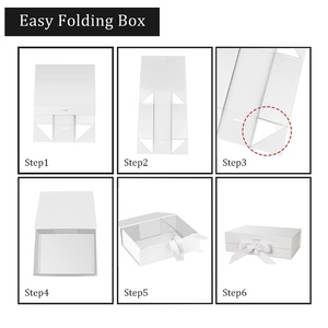 Customized Logo Luxury Foldable Style <b>Magnetic</b> <b>Gift</b> <b>Box</b> With Customized Makeup Ribbon - Product Image 4