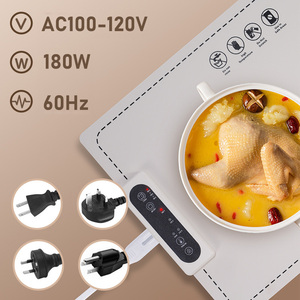 Elektrische warmhoudplaat, draagbaar, opvouwbaar, extra groot, voor het warmhouden van voedsel met instelbare temperatuur en tijd. - Product Image 4