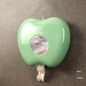 Apple Shape Plastic Bag Storage Household Extraction Wall-mounted Free Punching Plastic Wrap Bath Finishing Box - Product Image 2