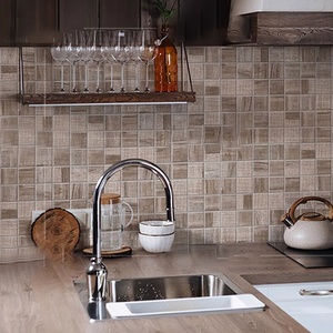Bán buôn hạt gỗ khảm sứ ngói khách sạn tắm phòng tắm backsplash Gạch <span class=keywords><strong>Mosaic</strong></span> Thủy Tinh cho trang trí Nội Thất Tường - Product Image 1