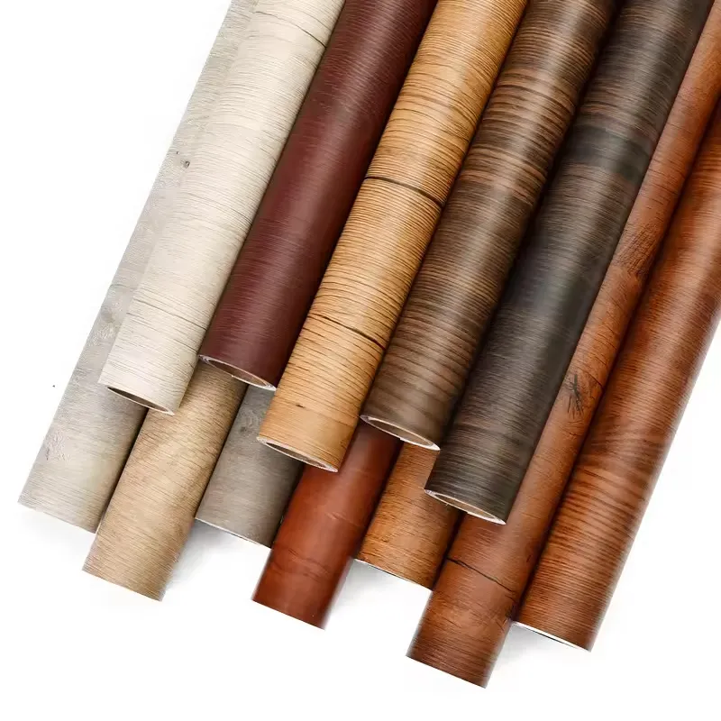Película de PVC decorativa de grano de madera para muebles de cocina, envoltura de vinilo para armarios