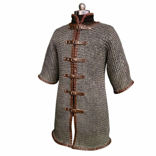 Medieval Renaissance Warrior Polished Chainmail Armor Shirt for Halloween and New Year