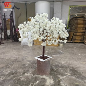 Árbol de Flores Artificiales LEDA para Decoración de Mesa en Eventos y Fiestas, con Flores de Cerezo Blancas Colgantes, para Bodas - Product Image 4