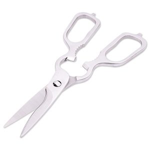 Stainless Steel <b>Kitchen</b> <b>Scissors</b> Straight Head 0067 Home Use Silver Color - Product Image 1