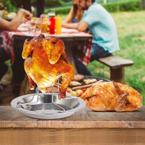 Soporte para Pollo de Acero Inoxidable Antiadherente de Grado Alimenticio con Bandeja Recolectora para Horno, Venta al por Mayor, Nuevo - Product Image 4