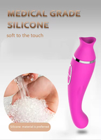 Bestseller 2-in-1 Saug-Vibrations-AV-Stick Massage Klitoris Silikonmaterial USB-Aufladung Erwachsenen-Sexspielzeug für Frauen