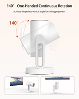 Projecteur de Chambre à Coucher pour Enfants à Mise au Point Automatique, Entièrement Scellé, GTV, Courte Portée, Google-TV, Résolution Native 1080P, Prise en Charge 4K, Faible Bruit, Vision Nocturne