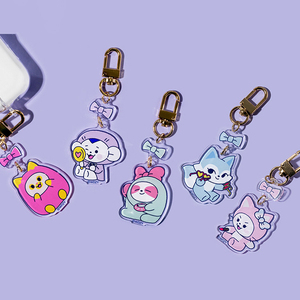 Transparent PVC Acrylic <b>Anime</b> <b>Keychain</b> Pendant with UV Printing Customizable Cute Souvenir Decoration Bag Accessories - Product Image 1