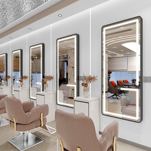 Mobilier de salon miroir pleine longueur à large led personnalisé miroir d'habillage miroir led de beauté pour barbier
