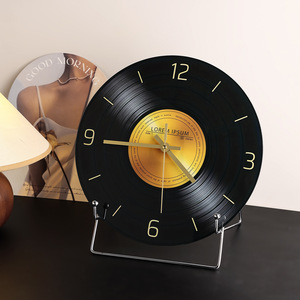 Modern Adjustable Analog Tabletop Glass Clock <strong>Retro</strong> Home <strong>Decor</strong> Desktop Ornament Living Room Office Light Luxury Decoration - Product Image 3