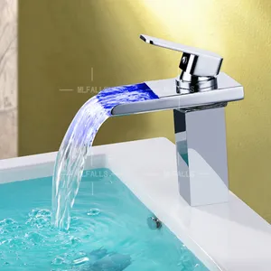 UK design colors changing single led wash basin taps and faucets MLFALLS