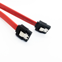 Cable SATA de 7 Pines Personalizado de Doble Conector para PC, Rojo, 20, 30, 40, 50 cm, para Disco Duro SATA HDD