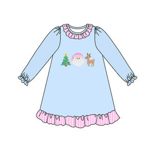 Vente en gros <span class=keywords><strong>de</strong></span> vêtements pour enfants sur mesure <span class=keywords><strong>Chemise</strong></span> <span class=keywords><strong>de</strong></span> <span class=keywords><strong>nuit</strong></span> <span class=keywords><strong>de</strong></span> Noël pour petites filles Père Noël Vêtements pour enfants Robes pour petites filles - Product Image 1