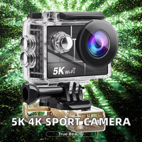 Kamera Aksi 5K 4K 60FPS Sensor CMOS Layar IPS EIS 170° Tahan Air 30M Zoom 5X dengan MicroSD dan Mikrofon Nirkabel Opsional