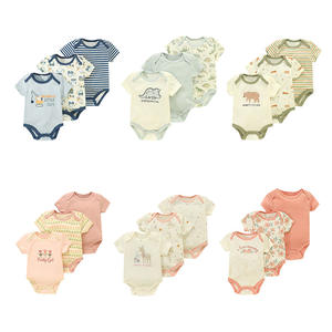 Nouvelle combinaison bébé en coton transfrontalière, ensemble trois pièces, manches courtes, imprimé été, style Europe et Amérique, printemps 2025, nouveau-né - Product Image 1