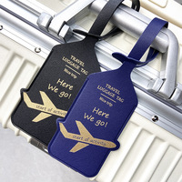 Étiquette de bagage en cuir PU, étiquette de bagage pressée à chaud pour l'enregistrement à bord, étiquette de bagage en cuir, carte d'embarquement en PVC