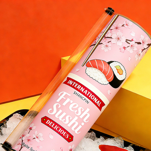 Emballage en tube de carton rond créatif imprimé sur mesure pour sushis, idéal pour l'emballage alimentaire - Product Image 2