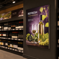 Affichage rétroéclairé par LED, boîte lumineuse murale pour événements commerciaux, publicité intérieure, économie d'énergie, pour menu de restaurant