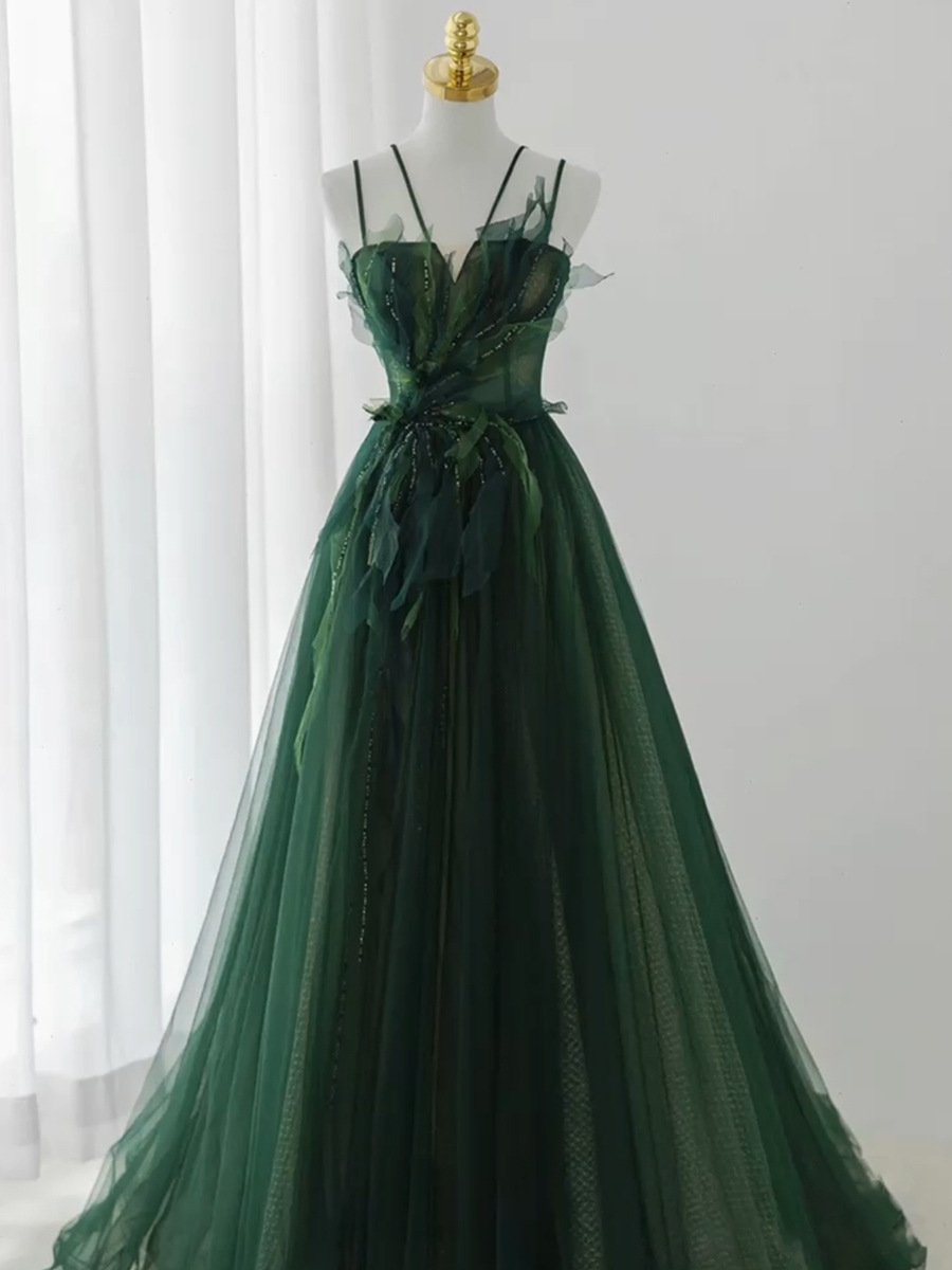 slim fit dress slacks Beautiful Green Tulle Lace Long Prom Dress