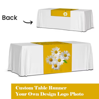 Nappe de table personnalisée multicolores de style moderne avec logo d'entreprise, housses de table sur mesure avec logo / motif / texte